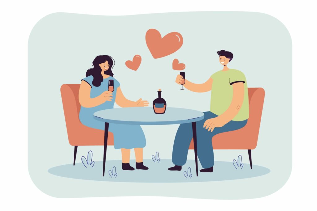 Romanic date vector illustration